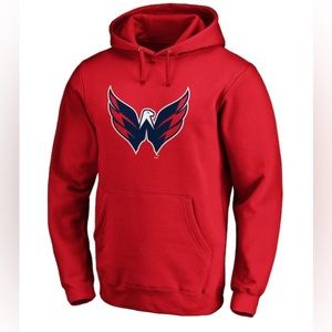 Washington Capitals Fanatics Primary Team Logo Fleece Fitted Pullover Hoodie